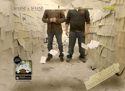 The little pieces of paper float as you move your mouse…